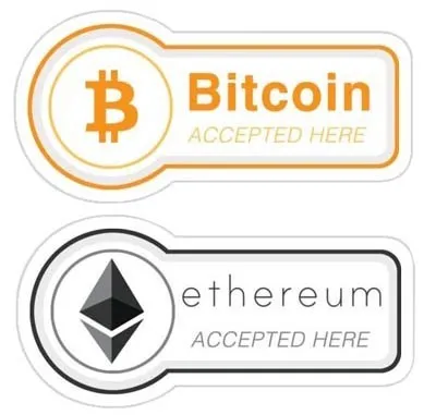 Bitcoin and Ethereum symbols
